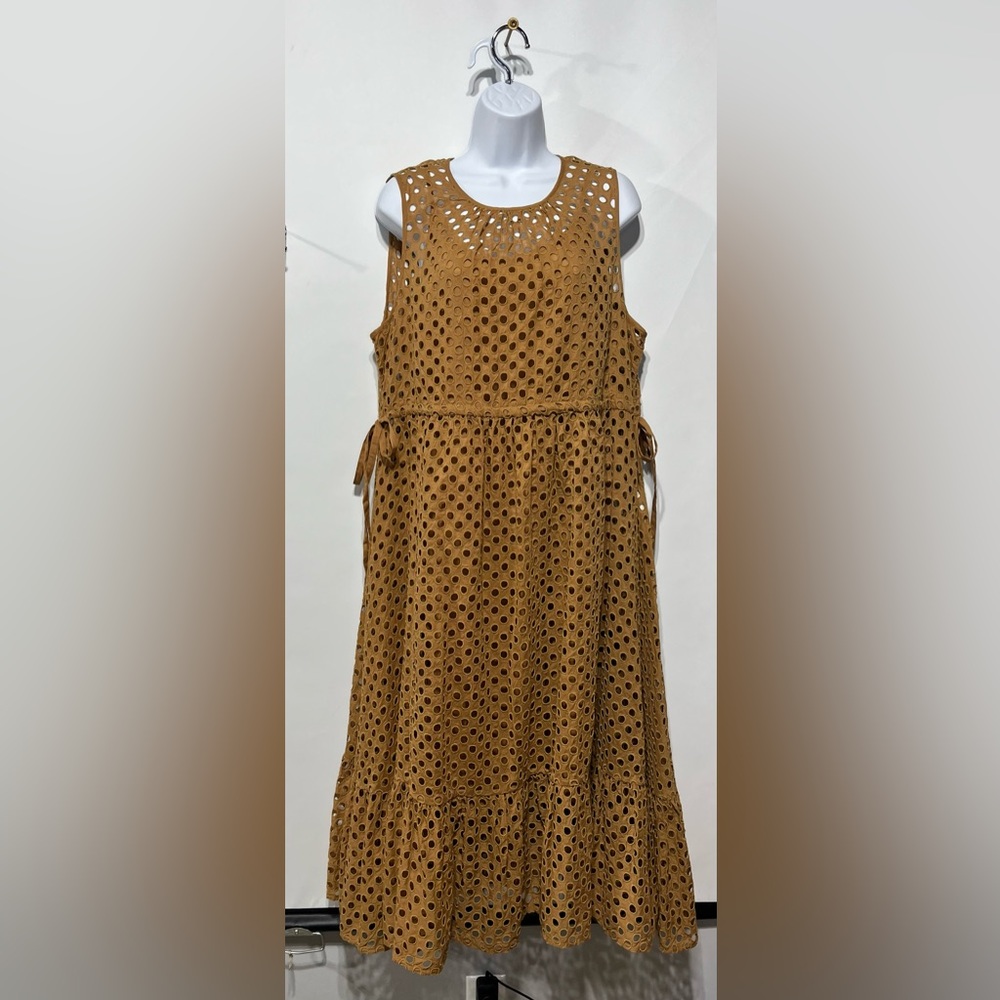 NE QUITTEZ PAS by Anthropologie Uptown Eyelet Midi Dress Size Medium NWT - Picture 4 of 13
